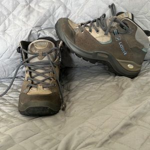 Grey Lowa hiking boots